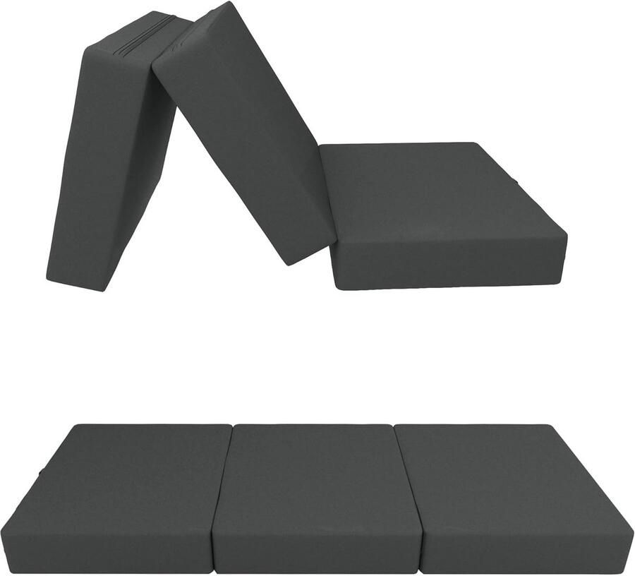 Vouwmatras 3-Delig Waterdicht Camping- en Gastmatras 80 x 195 x 15 cm