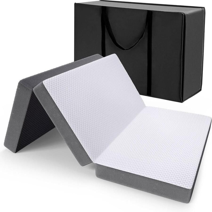 Vouwmatras 80 x 195 x 95 cm 3-delige vouwmatras voor camping gastenbed vloermatras voor gasten veldbed klapbed vouwmatras