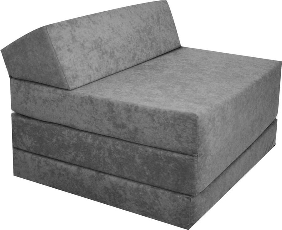 Vouwmatras Gastenmatras 200 x 70 cm Grijs Opvouwbaar en Comfortabel