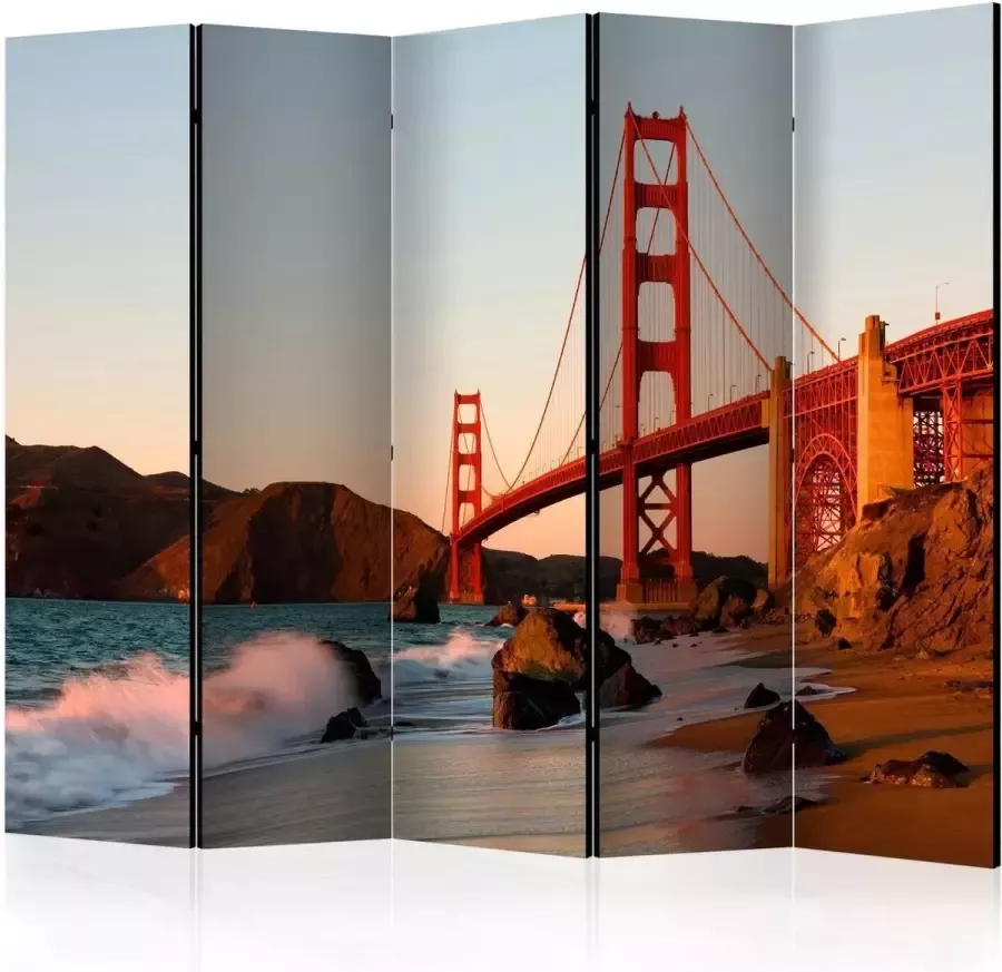 Artgeist Walljar Vouwscherm Golden Gate Bridge sunset San Francisco II [Room Dividers] - Foto 2