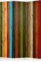 Vouwscherm Wooden rainbow [Room Dividers] - Thumbnail 1
