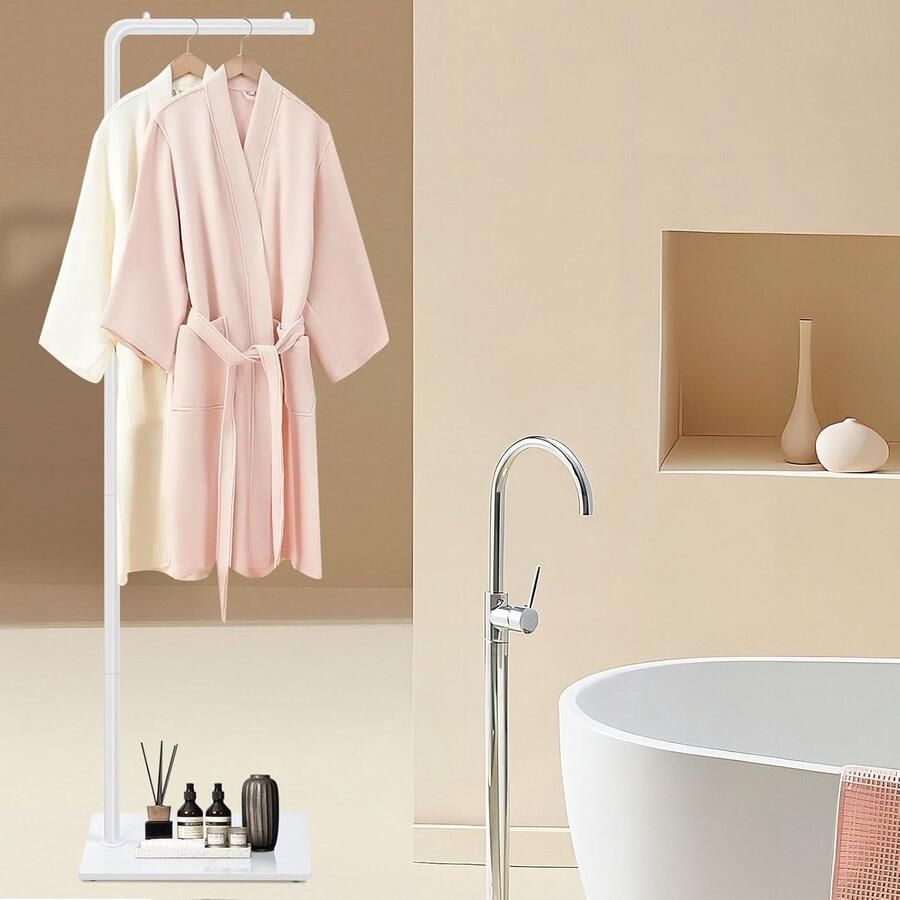 Vrijstaand metalen kledingrek multifunctioneel wit 178 cm