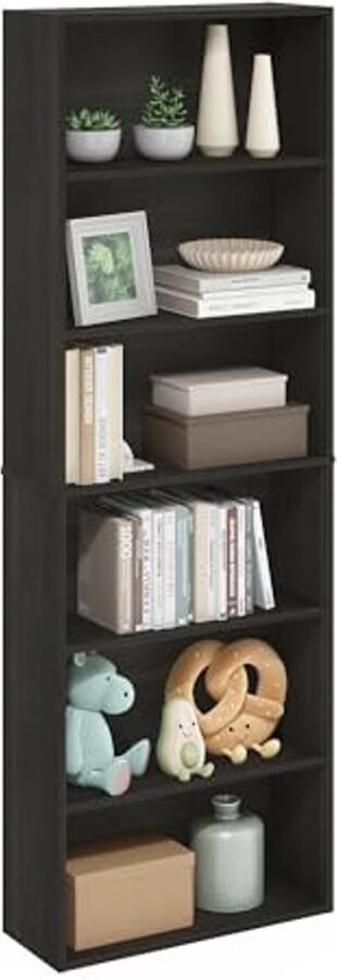 Vrijstaande 6-Tier Open Boekenkast voor Modern Interieur