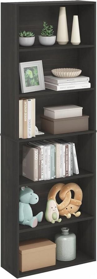 Vrijstaande 6-Tier Open Boekenkast voor Modern Interieur