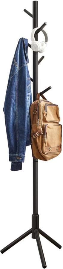 Vrijstaande kapstok massief houten kapstok in de vorm van een boom met 8 haken voor kleding hoeden tassen gang entree
