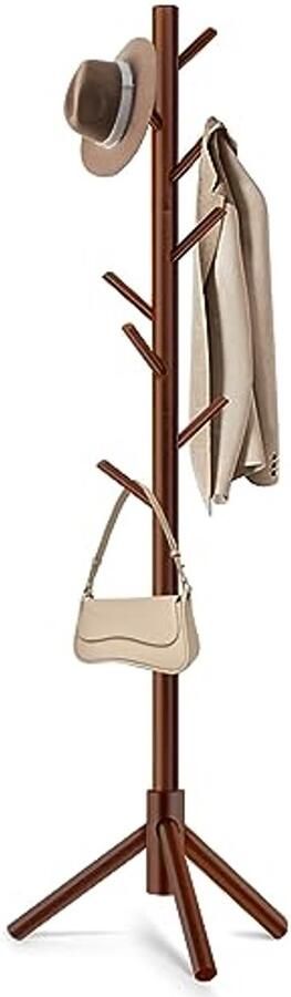 Vrijstaande Kapstok met 8 Haken en 3 Verstelbare Boomkapstokken voor Slaapkamer Hal Entree en Kantoor