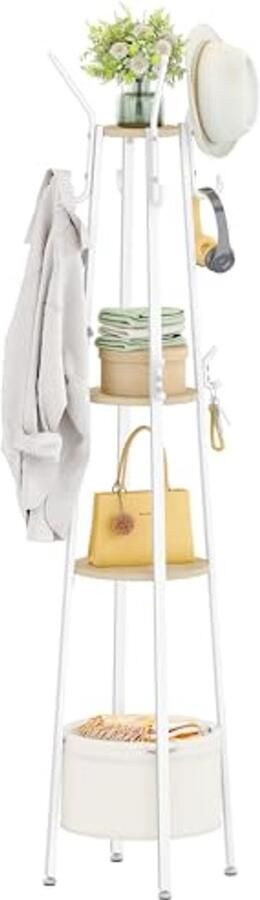 Vrijstaande Kapstok met Planken en Haken voor Hal en Woonkamer Multifunctioneel en Stijlvol