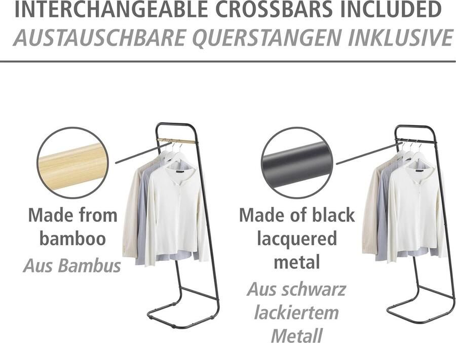 Vrijstaande Kledingrek met Bamboe Stang Ideaal voor Garderobe en Slaapkamer Minimalistisch Design