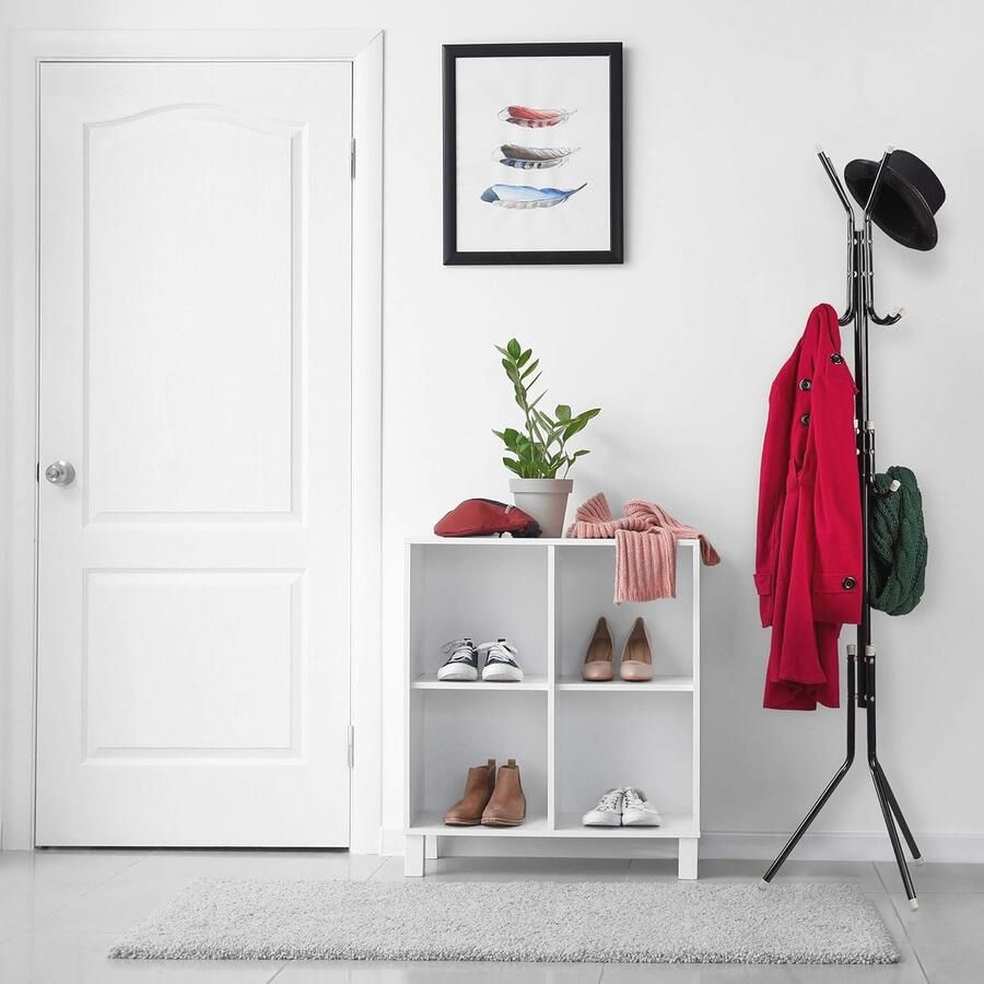 Vrijstaande metalen kapstok met 12 haken 180 cm hoog ruimtebesparend en stabiel