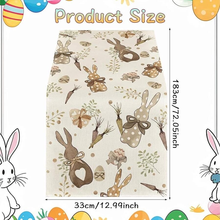 Vrolijk tafelkleed voor Pasen 1 stuk linnen 33 x 183 cm