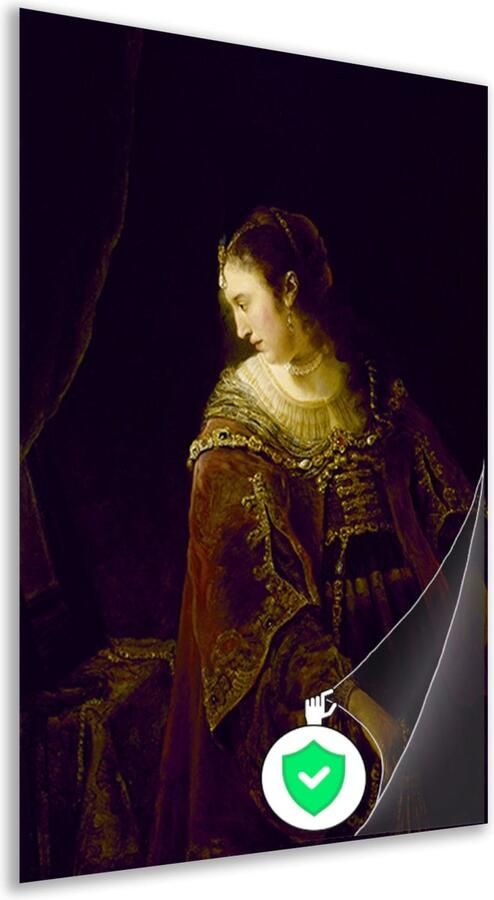Vrouw aan haar kaptafel Ferdinand Bol poster Vrouw poster Muurdecoratie Portret Muurdecoratie industrieel Posters slaapkamer Muur kunst poster 80x120 cm