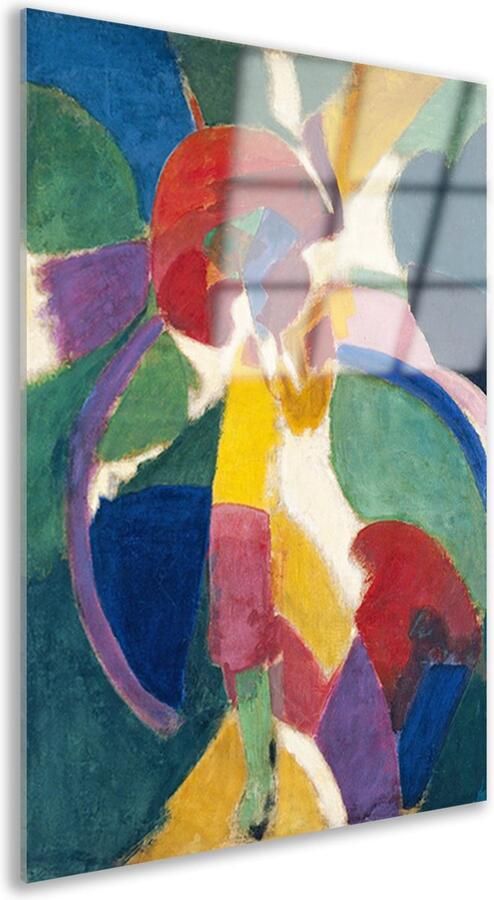 Vrouw met een parasol Robert Delaunay wanddecoratie Dame glasschilderij Oude meesters Muurdecoratie kinderkamer Schilderij acrylglas Wanddecoratie acrylglas 60x90 cm