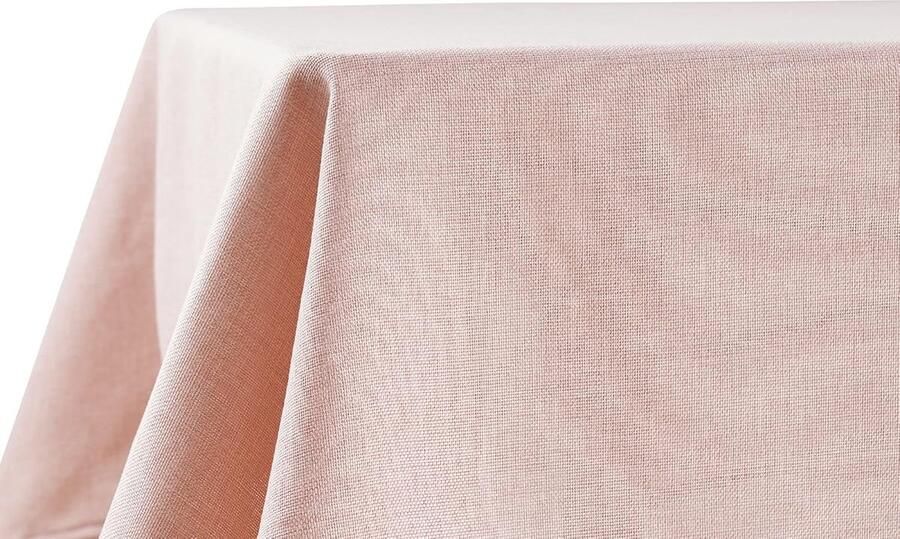 Waterafstotend tafelkleed linnenlook vlekbescherming voor buiten 1 stuk roze 150x200 cm