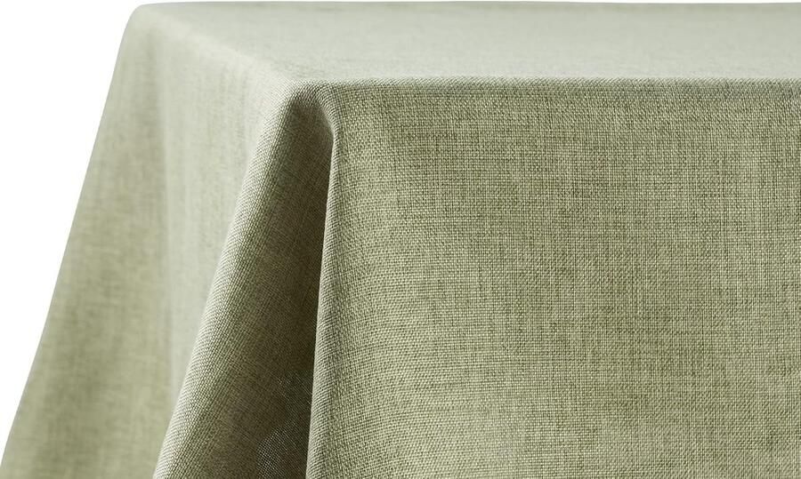 Waterafstotend Tafelkleed Vlekbescherming 1 stuk Groene Linnenlook 130x160 cm