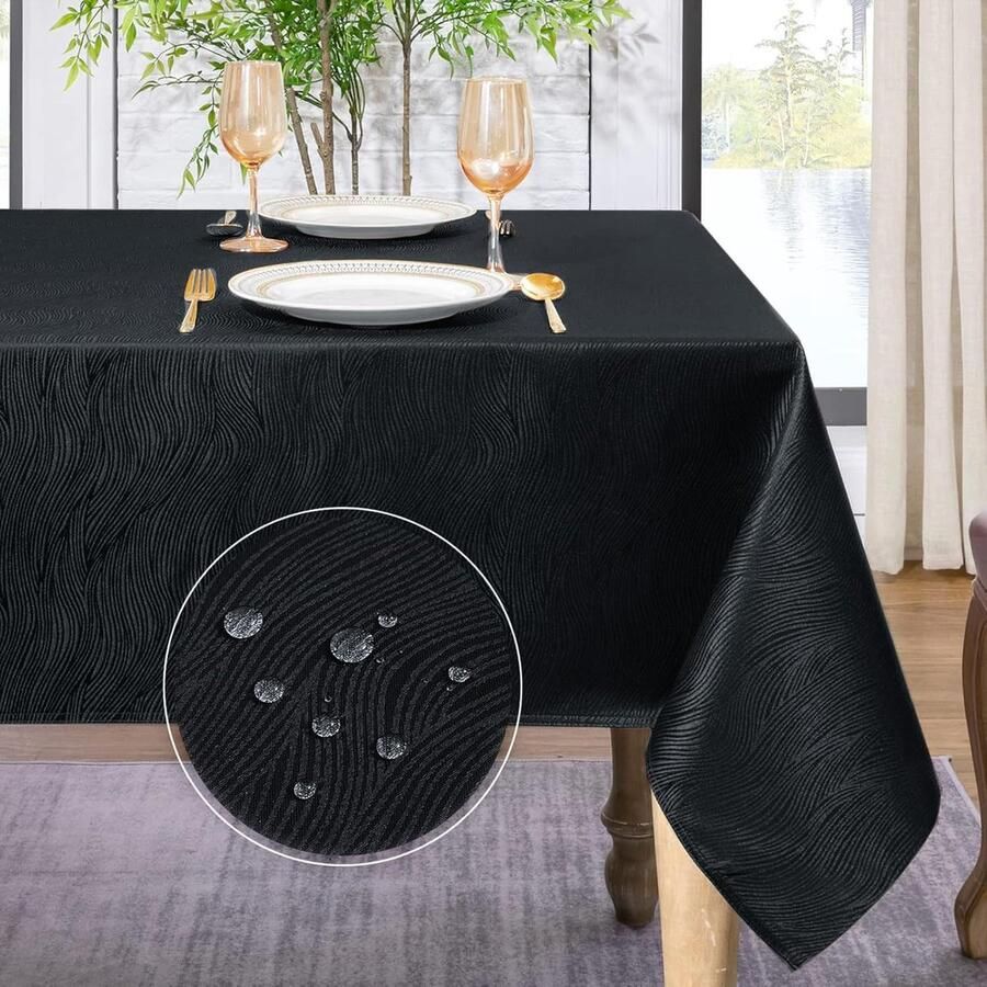 Vuilafstotend tafelkleed waterdicht 1 stuk 100x100 cm jacquard-strepen