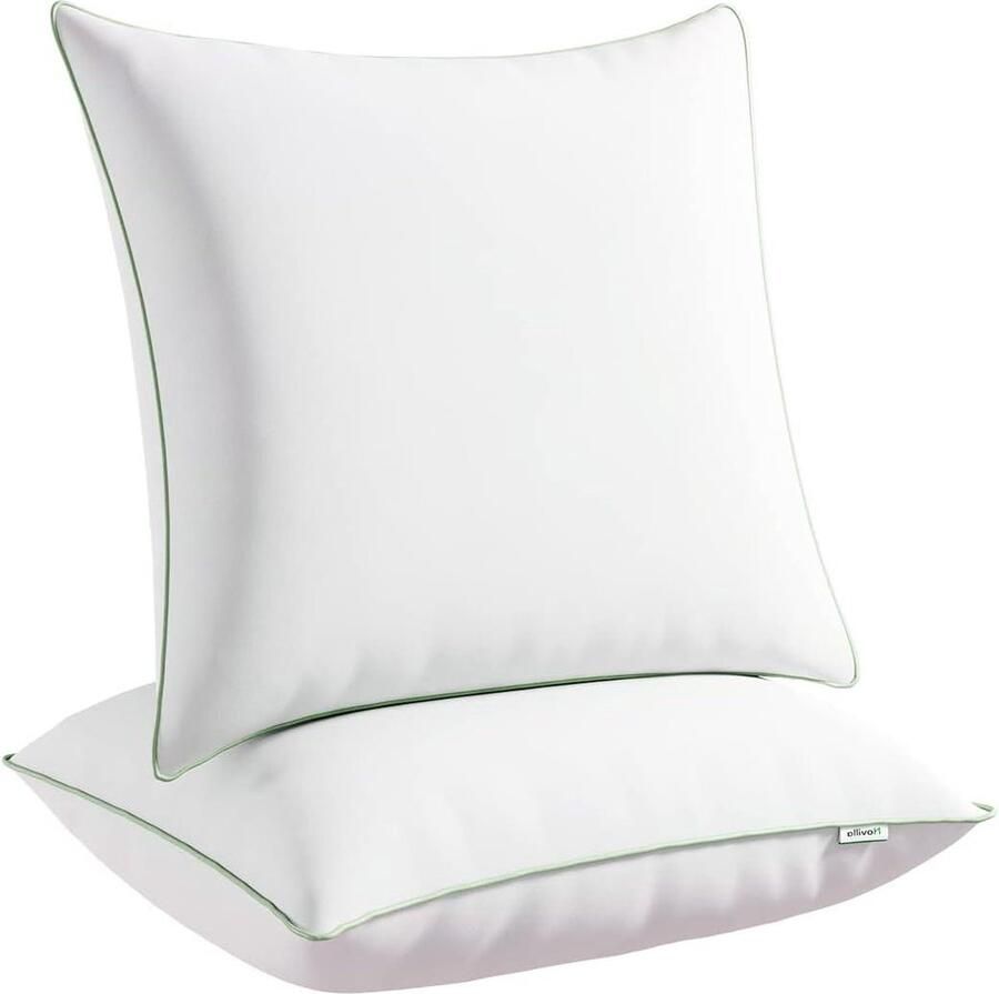 Vulling 100% polyestervezel Hoofdkussen 65 x 65 cm 2 stuks wit Goede neksteun zachte dodo voor hotels bed Ademend en zacht vierkant met ritssluiting