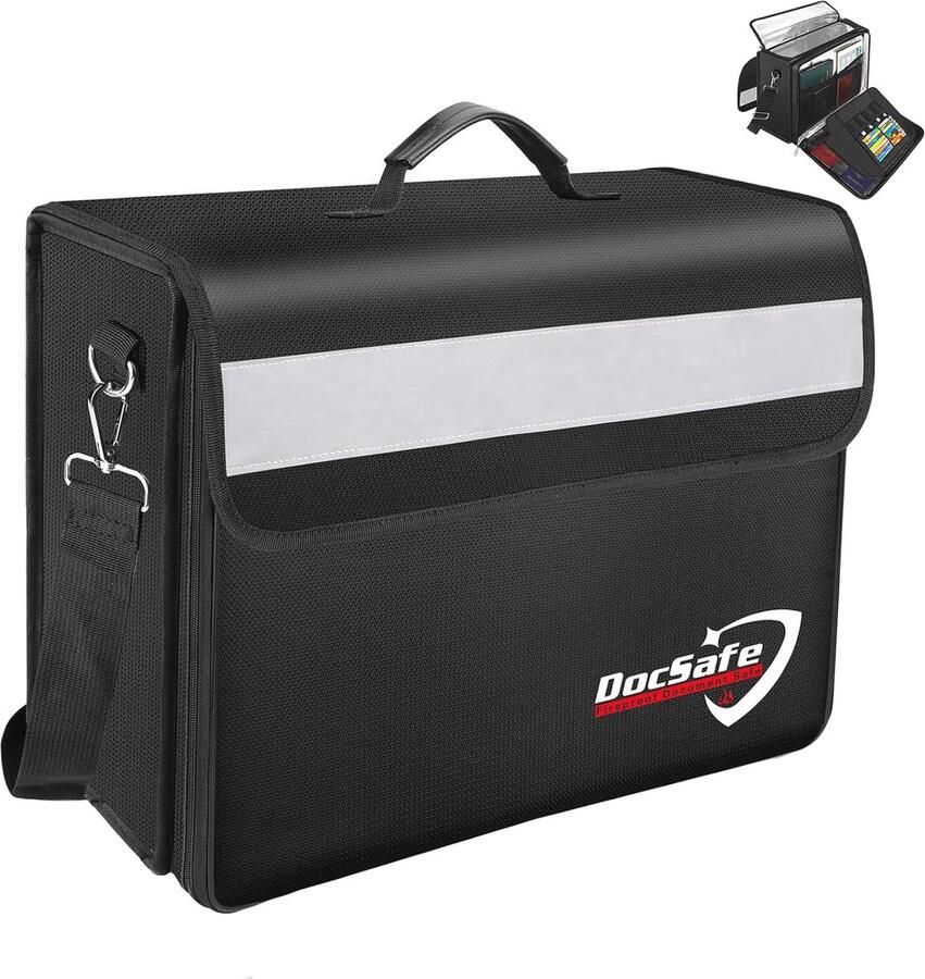 Vuurvaste documententas 17x12.5x7.2 Brandwerende file organizer voor thuis en kantoor