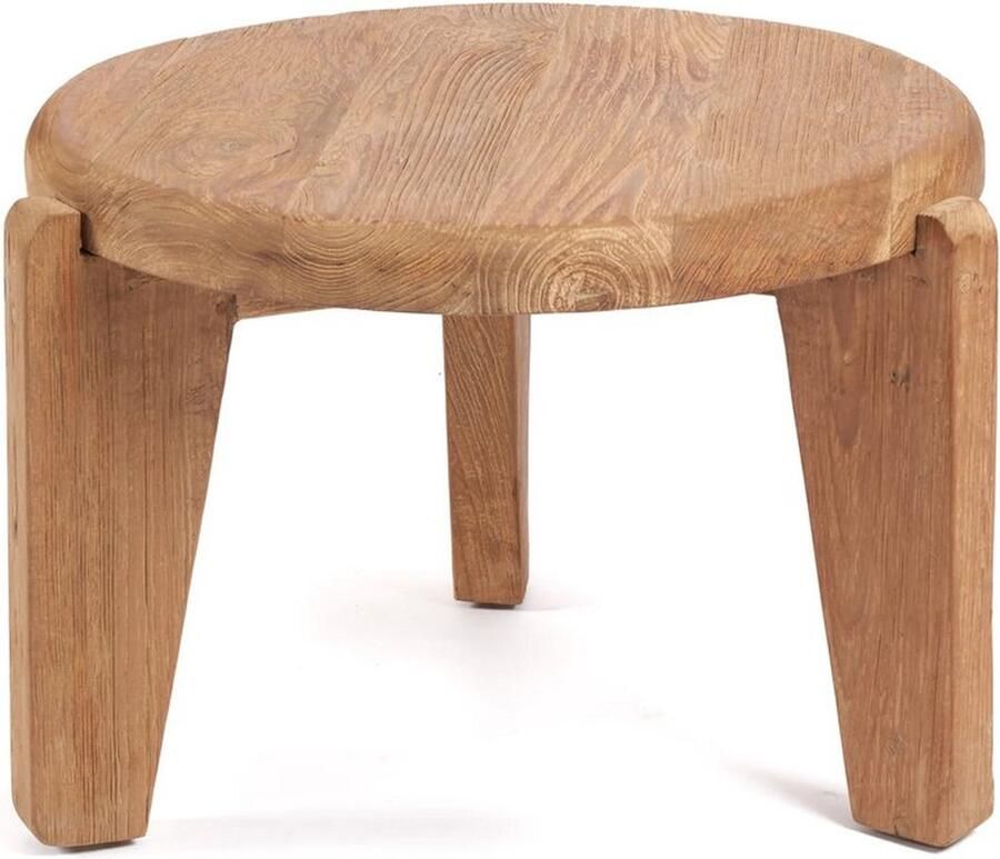 Rootz Living Rootz Wabi Sabi Salontafel Rustieke Salontafel Eco-vriendelijke Teak Tafel Teruggewonnen Hout 50cm x 50cm x 35cm