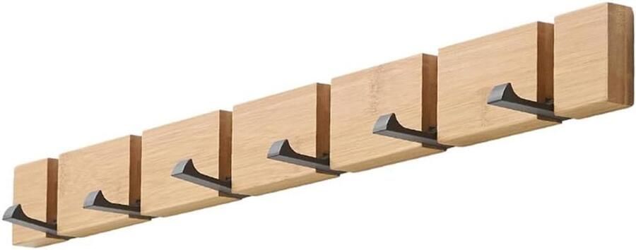 Wall Coat Hook with 6 Invisible Foldable Hooks for Jackets Hats Scarves Handbags and Keys