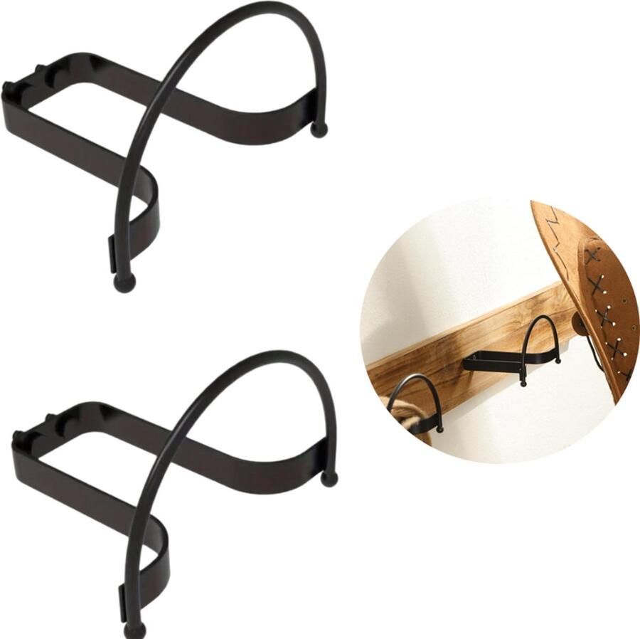 Wall Mount Cowboy Hoedenrek Metalen Wandmontage Baseball Hoeden Rack Wandmontage Display Opslag Rack Hoed Rack Voor Entryway Jas En Hoed Wandrek Wall Hat Storage Rack Cowboy Hat Display Rack 2stuks
