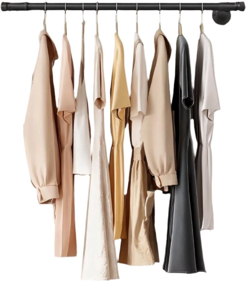 Wall Mounted Clothing Rail Kledingrek Industrieel ontwerp Space -reddende 30 x 84 x 7 cm