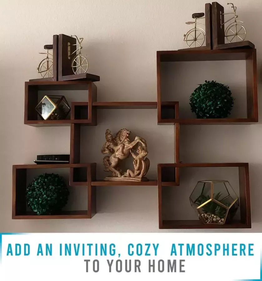 Wall Mounted Rectangular Floating Shelves Set of 5 Rectangular Shelves for Bathroom