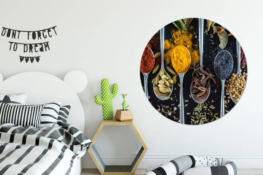 WallCircle Wandcirkel ⌀ 120 Lepel Specerijen Kruiden Eten Tafel Ronde schilderijen woonkamer Wandbord rond Muurdecoratie cirkel Kamer decoratie binnen Wanddecoratie muurcirkel Woonaccessoires XXL
