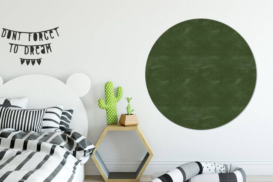 WallCircle Wandcirkel ⌀ 140 Leer Groen Dierenhuid Ronde schilderijen woonkamer Wandbord rond Muurdecoratie cirkel Kamer decoratie binnen Wanddecoratie muurcirkel Woonaccessoires - Foto 1