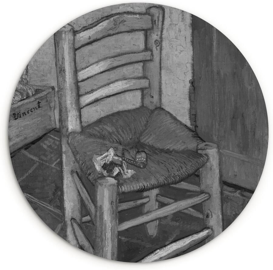 WallCircle Wandcirkel ⌀ 120 Van Gogh's Chair Vincent van Gogh Ronde schilderijen woonkamer Wandbord rond Muurdecoratie cirkel Kamer decoratie binnen Wanddecoratie muurcirkel Woonaccessoires XXL