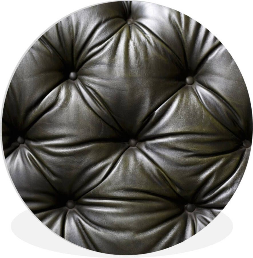 WallCircle Wandcirkel ⌀ 150 Een close-up van een leren bank Ronde schilderijen woonkamer Wandbord rond Muurdecoratie cirkel Kamer decoratie binnen Wanddecoratie muurcirkel Woonaccessoires