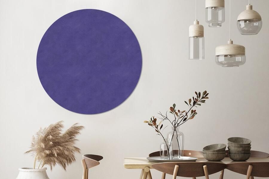WallCircle Wandcirkel ⌀ 150 Leer Paars Dierenhuid Ronde schilderijen woonkamer Wandbord rond Muurdecoratie cirkel Kamer decoratie binnen Wanddecoratie muurcirkel Woonaccessoires - Foto 3