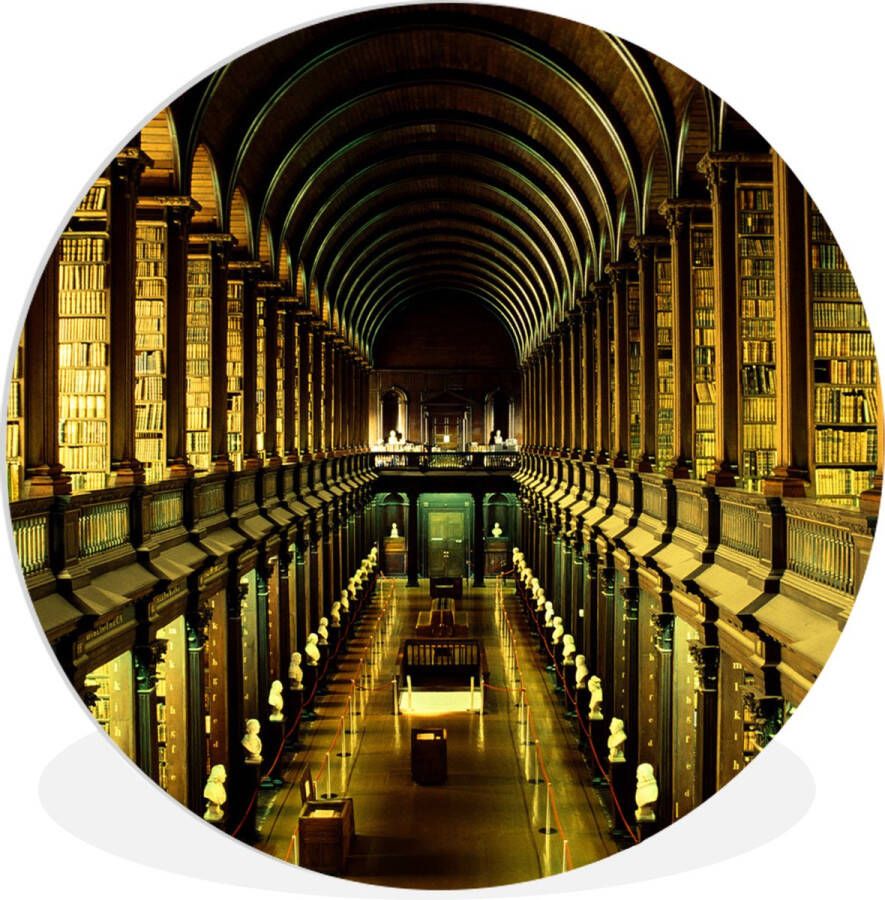 WallCircle Wandcirkel ⌀ 30 Bibliotheek van het Trinity College in Ierland Ronde schilderijen woonkamer Wandbord rond Muurdecoratie cirkel Kamer decoratie binnen Wanddecoratie muurcirkel Woonaccessoires