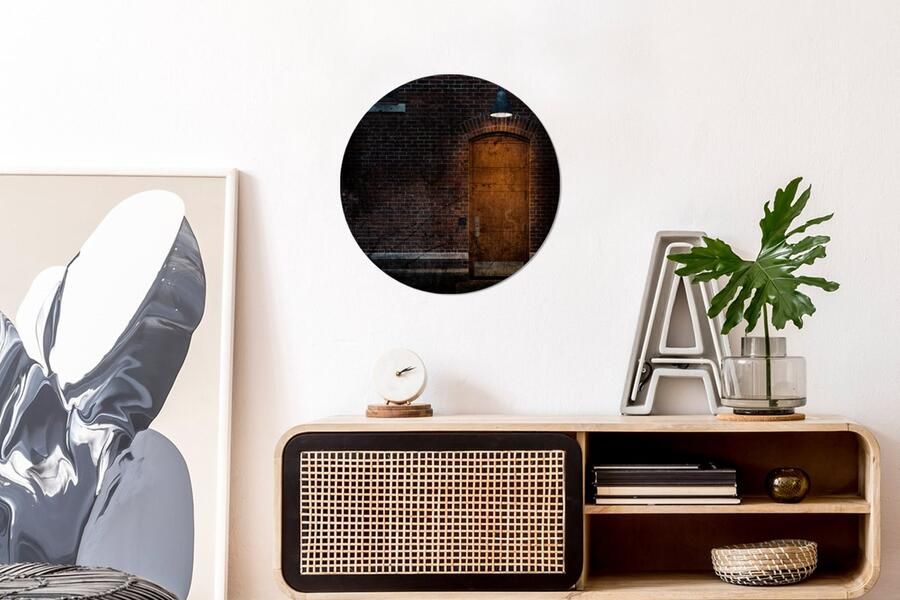 WallCircle Wandcirkel ⌀ 60 Deur Muur Lamp Architectuur Ronde schilderijen woonkamer Wandbord rond Muurdecoratie cirkel Kamer decoratie binnen Wanddecoratie muurcirkel Woonaccessoires - Foto 4