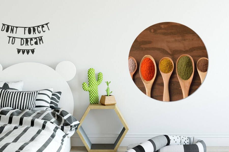 WallCircle Wandcirkel ⌀ 90 Pollepel Kruiden Eten Specerijen Tafel Ronde schilderijen woonkamer Wandbord rond Muurdecoratie cirkel Kamer decoratie binnen Wanddecoratie muurcirkel Woonaccessoires