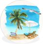 WallCircle Wandcirkel ⌀ 90 Strandstoel Parasol Palmboom Ronde schilderijen woonkamer Wandbord rond Muurdecoratie cirkel Kamer decoratie binnen Wanddecoratie muurcirkel Woonaccessoires - Thumbnail 1