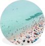 WallCircle Wandcirkel ⌀ 140 Zee Strand Parasols Blauw Zomer Ronde schilderijen woonkamer Wandbord rond Muurdecoratie cirkel Kamer decoratie binnen Wanddecoratie muurcirkel Woonaccessoires - Thumbnail 1