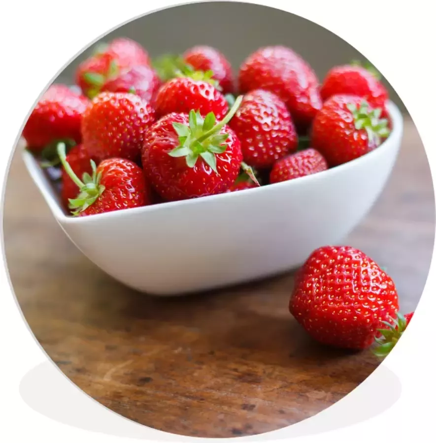 WallCircle Wandcirkel ⌀ 150 Aardbei Tafel Kom Ronde schilderijen woonkamer Wandbord rond Muurdecoratie cirkel Kamer decoratie binnen Wanddecoratie muurcirkel Woonaccessoires