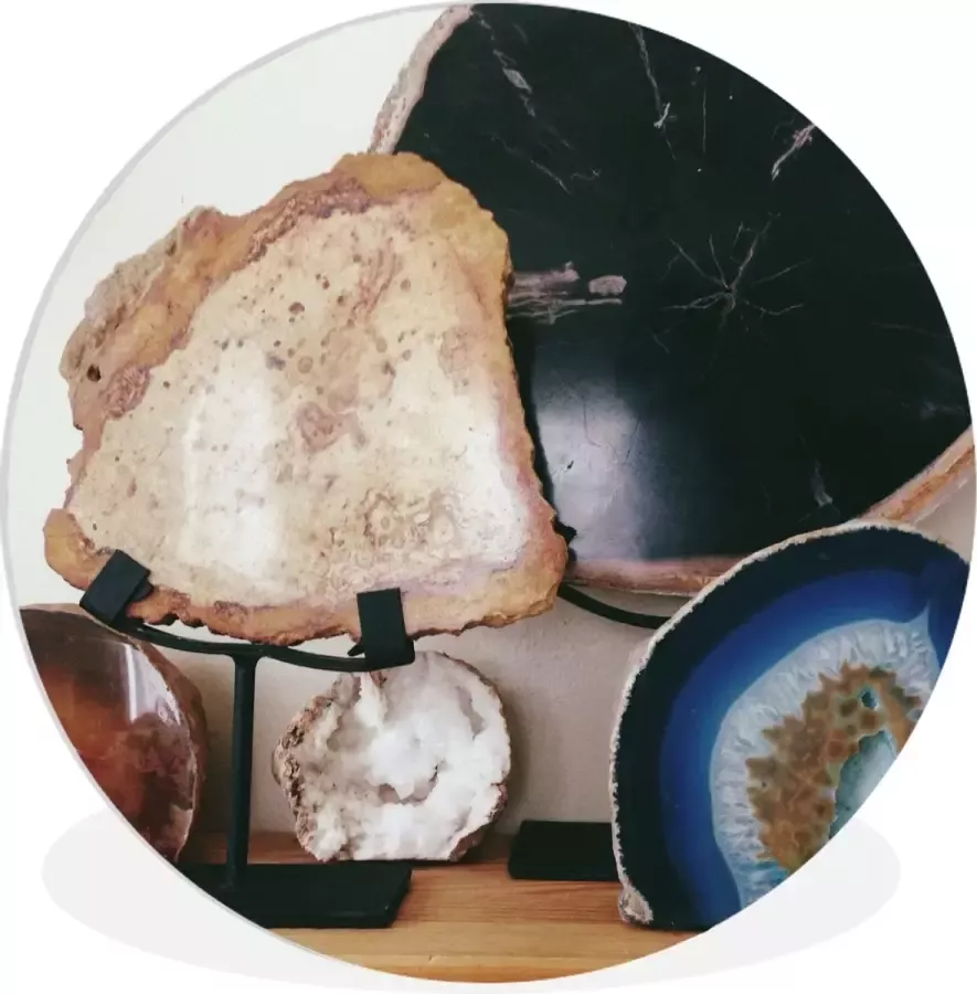 WallCircle Wandcirkel ⌀ 150 Agaat collectie op een bureau Ronde schilderijen woonkamer Wandbord rond Muurdecoratie cirkel Kamer decoratie binnen Wanddecoratie muurcirkel Woonaccessoires