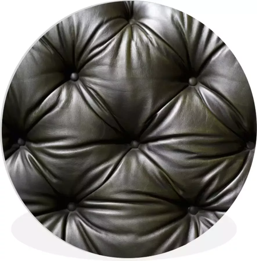 WallCircle Wandcirkel ⌀ 120 Een close-up van een leren bank Ronde schilderijen woonkamer Wandbord rond Muurdecoratie cirkel Kamer decoratie binnen Wanddecoratie muurcirkel Woonaccessoires XXL