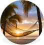 WallCircle Wandcirkel ⌀ 90 Hangmat op het Caribische strand Ronde schilderijen woonkamer Wandbord rond Muurdecoratie cirkel Kamer decoratie binnen Wanddecoratie muurcirkel Woonaccessoires - Thumbnail 2