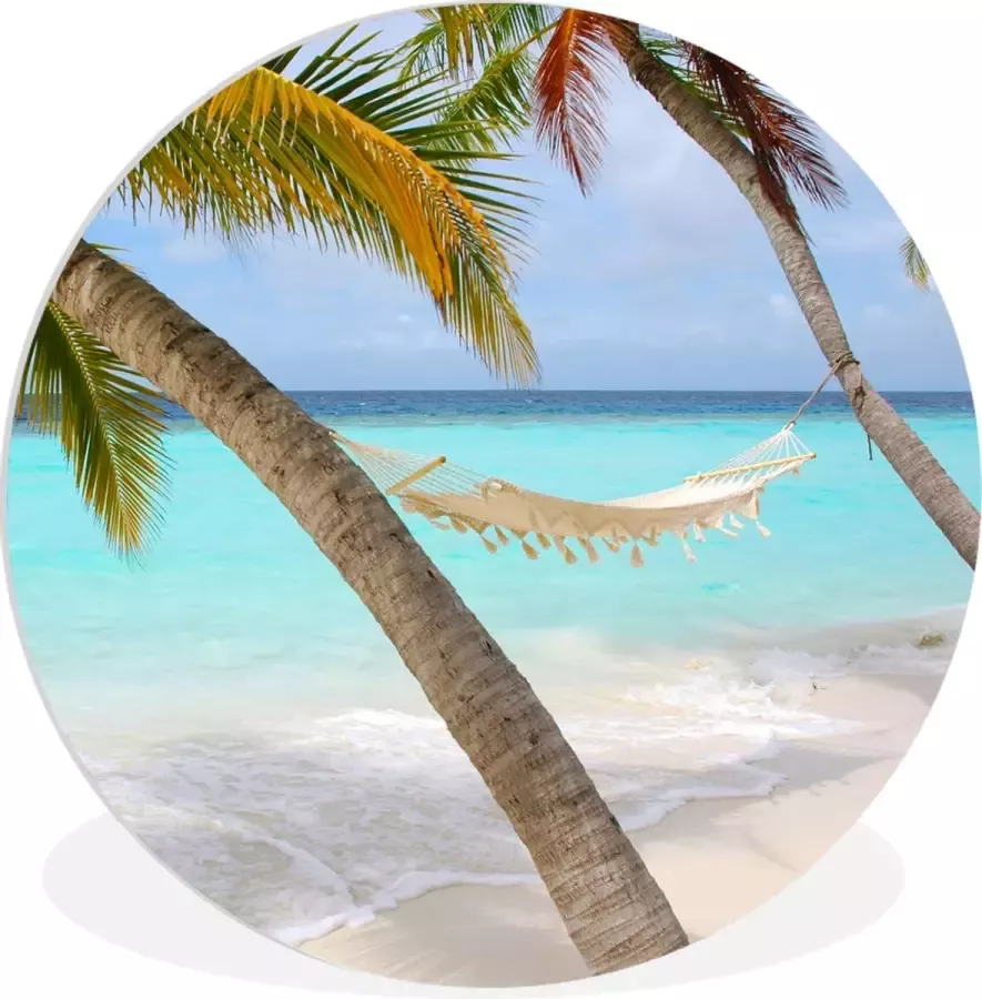 WallCircle Wandcirkel ⌀ 120 Hangmat Zee Strand Ronde schilderijen woonkamer Wandbord rond Muurdecoratie cirkel Kamer decoratie binnen Wanddecoratie muurcirkel Woonaccessoires XXL