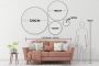 WallCircle Wandcirkel ⌀ 120 Parasol Strand Zee Wolken Ronde schilderijen woonkamer Wandbord rond Muurdecoratie cirkel Kamer decoratie binnen Wanddecoratie muurcirkel Woonaccessoires XXL - Thumbnail 2