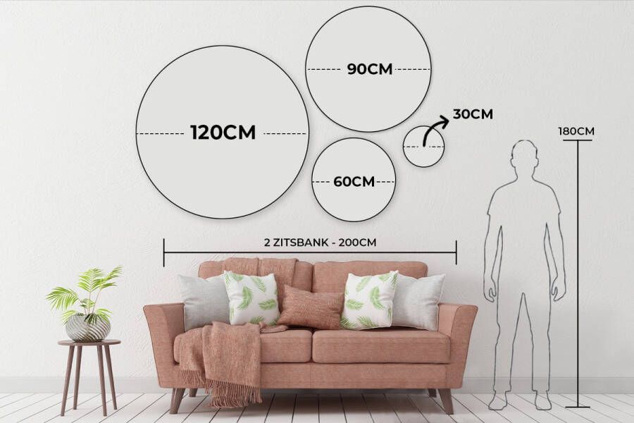 WallCircle Wandcirkel ⌀ 60 Parasol Strand Zee Wolken Ronde schilderijen woonkamer Wandbord rond Muurdecoratie cirkel Kamer decoratie binnen Wanddecoratie muurcirkel Woonaccessoires