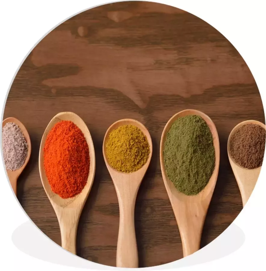 WallCircle Wandcirkel ⌀ 150 Pollepel Kruiden Eten Specerijen Tafel Ronde schilderijen woonkamer Wandbord rond Muurdecoratie cirkel Kamer decoratie binnen Wanddecoratie muurcirkel Woonaccessoires - Foto 2