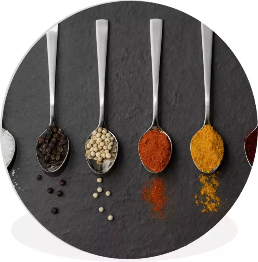 WallCircle Wandcirkel ⌀ 150 Specerijen Lepels Tafel Rustiek Kruiden Ronde schilderijen woonkamer Wandbord rond Muurdecoratie cirkel Kamer decoratie binnen Wanddecoratie muurcirkel Woonaccessoires - Foto 2