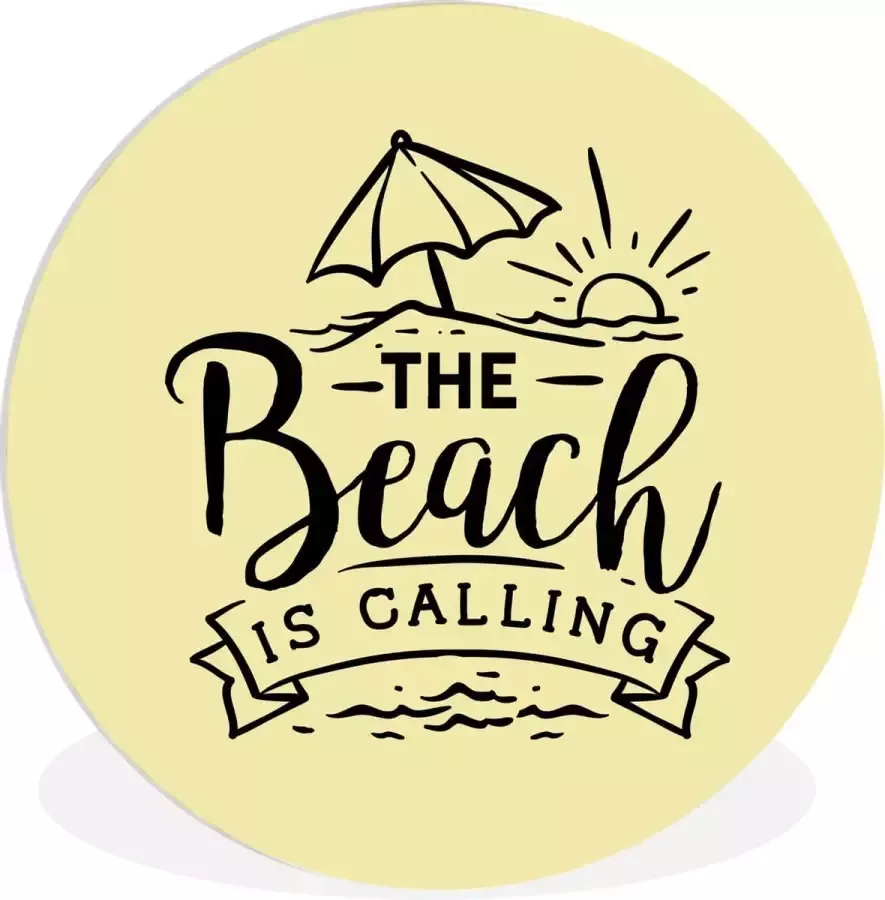 WallCircle Wandcirkel ⌀ 90 Strand Parasol Quotes Ronde schilderijen woonkamer Wandbord rond Muurdecoratie cirkel Kamer decoratie binnen Wanddecoratie muurcirkel Woonaccessoires - Foto 2