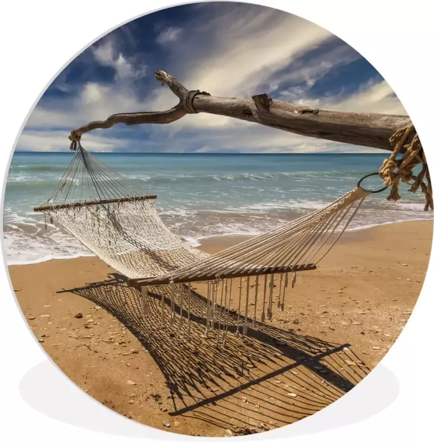 WallCircle Wandcirkel ⌀ 30 Strand Zee Hangmat Ronde schilderijen woonkamer Wandbord rond Muurdecoratie cirkel Kamer decoratie binnen Wanddecoratie muurcirkel Woonaccessoires