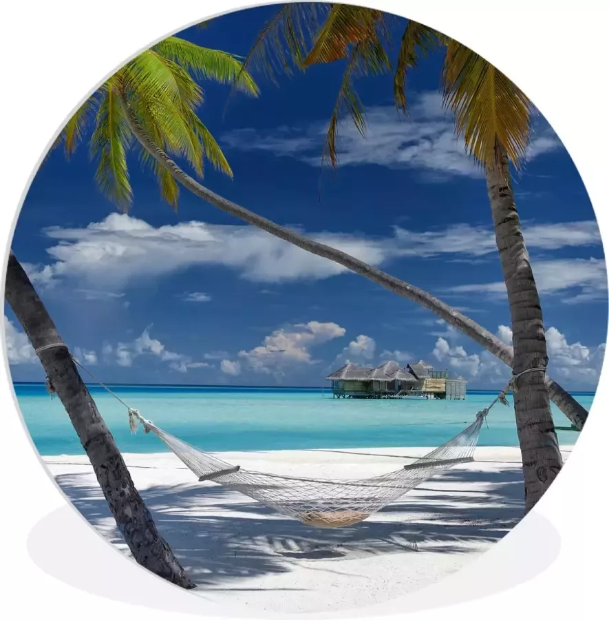 WallCircle Wandcirkel ⌀ 30 Strand Zomer Hangmat Ronde schilderijen woonkamer Wandbord rond Muurdecoratie cirkel Kamer decoratie binnen Wanddecoratie muurcirkel Woonaccessoires - Foto 2