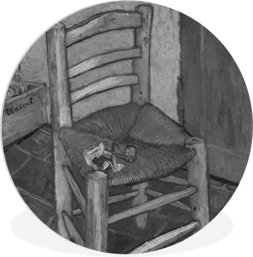 WallCircle Wandcirkel ⌀ 90 Van Gogh's Chair Vincent van Gogh Ronde schilderijen woonkamer Wandbord rond Muurdecoratie cirkel Kamer decoratie binnen Wanddecoratie muurcirkel Woonaccessoires
