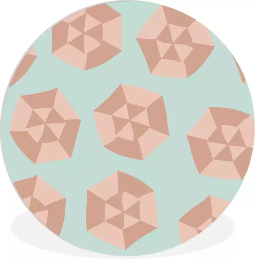 WallCircle Wandcirkel ⌀ 90 Zomer Parasols Blauw Ronde schilderijen woonkamer Wandbord rond Muurdecoratie cirkel Kamer decoratie binnen Wanddecoratie muurcirkel Woonaccessoires